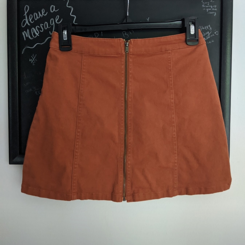 Burnt orange mini skirt | size small